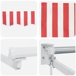vidaXL Auvent Rouge et Blanc 500 x 300 x 165 cm Polyester et métal