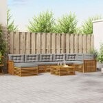 vidaXL Ensemble de canapés d'extérieur 8 Pièces Gris Naturel et Clair