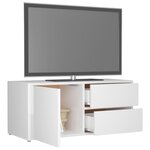 Vidaxl meuble tv blanc brillant 80x34x36 cm aggloméré