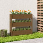 vidaXL Jardinière Marron miel 112x25x104 5 cm Bois massif de pin