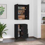 Vidaxl buffet haut noir bois d'ingénierie