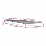 vidaXL Cadre de lit surélevé Naturel 90 x 210 cm Bois de pin massif