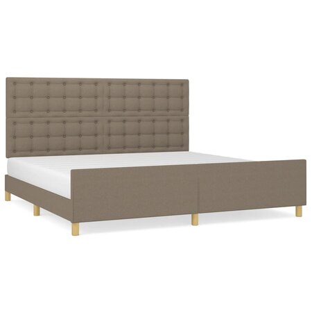 vidaXL Cadre de lit avec tête de lit Taupe 200x200 cm Tissu