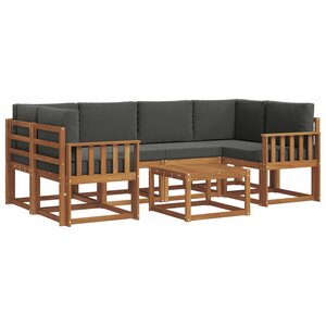 vidaXL Ensemble de canapés d'extérieur 7 Pièces Naturel et Anthracite