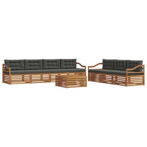 vidaXL Ensemble de canapés d'extérieur 8 pc Naturel et Anthracite