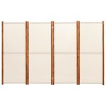 vidaXL Cloison de séparation 4 panneaux Blanc crème 280x180 cm