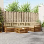 vidaXL Ensemble de canapés d'extérieur 6 Pièces Naturel et Beige