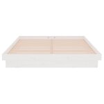 vidaXL Cadre de lit Blanc Bois massif 135x190 cm Double