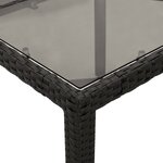 vidaXL Ensemble à manger de jardin et coussins 9 Pièces noir rotin verre