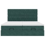 vidaXL Cadre de lit ottoman avec matelas vert foncé 200x200 cm velours