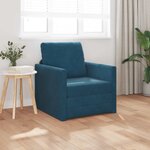 vidaXL Canapé-Lit Bleu 74 x 77 x 81 cm Velours