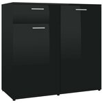 vidaXL Buffet Noir brillant 160x36x75 cm Aggloméré