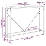 vidaXL Table console Chêne artisanal 102 x 23 x 75 cm