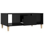 vidaXL Table basse Noir 90x50x36 5 cm Bois d'ingénierie