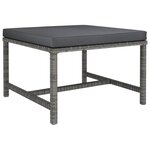 vidaXL Salon de jardin 3 Pièces avec coussins Résine tressée Gris