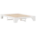 vidaXL Cadre de lit Blanc 207 x 157 x 30 cm Bois massif en pin