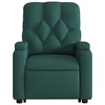 vidaXL Fauteuil inclinable de massage Vert foncé Tissu