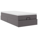 VidaXL Cadre de lit ottoman avec matelas gris 100x200 cm similicuir