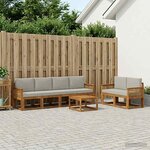 vidaXL Ensemble de canapés d'extérieur 7 Pièces Naturel et gris clair