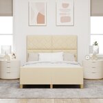 Cadre de lit crème vidaXL 140x200 cm en tissu