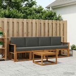 vidaXL Ensemble de canapés d'extérieur 4 Pièces Naturel et Anthracite