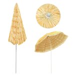 vidaXL Parasol de plage Naturel 300 cm Style hawaïen