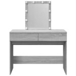 vidaXL Coiffeuse avec LED sonoma gris 100x40x130 cm