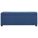 Banquette pouf tabouret meuble banc avec compartiment de rangement 116 cm bleu polyester 3002070