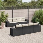 vidaXL Salon de jardin 9 Pièces avec coussins noir résine tressée
