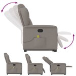 vidaXL Fauteuil inclinable de massage Taupe Tissu