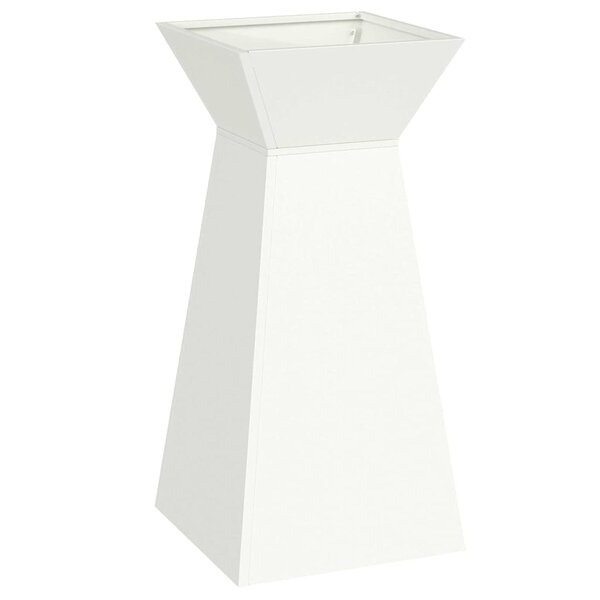 vidaXL Jardinier sur colonne avec bol blanc  dimensions 35x35x73 cm en acier.
