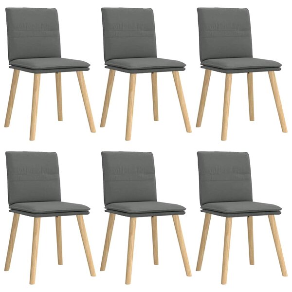 vidaXL Chaises à manger lot de 6 gris foncé tissu