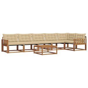 vidaXL Ensemble de canapés d'extérieur 7 Pièces Naturel et Beige