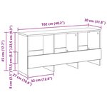 vidaXL Étagère à magazines Gris béton 102 x 30 x 45 cm