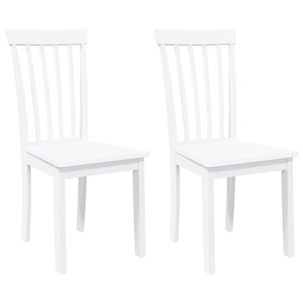 vidaXL Chaises à manger 2 Pièces blanc bois massif caoutchouc