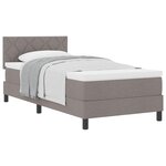 vidaXL Lit à ressorts avec tête de lit Taupe 90 x 200 cm tissu