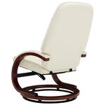 vidaXL Fauteuil inclinable avec repose-pied Blanc cassé Similicuir