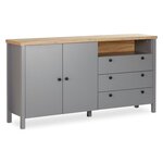 Commode Gris Moderne Buffet 166 5 cm en Bois