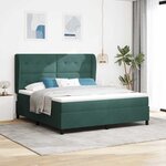 vidaXL Lit à ressorts avec matelas Vert foncé 180 x 200 cm Velours