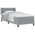 Lit à ressorts vidaXL avec matelas gris clair 90x190 cm tissu