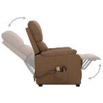 vidaXL Fauteuil de massage Taupe Tissu