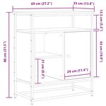Buffet vidaXL en vieux bois 69x35x80 cm en bois d'ingénierie et en acier