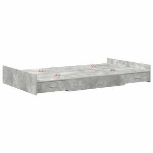 vidaXL Cadre de lit avec rangement avec tiroir Gris béton 120 x 200 cm
