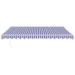 vidaXL Auvent rétractable automatique bleu et blanc 4x3 m