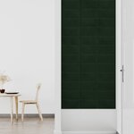 vidaXL Panneaux muraux 12 Pièces Vert foncé 30x15 cm Velours 0 54 m²