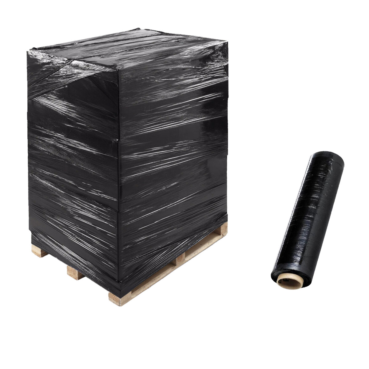 Perle, 6 Rouleaux De Film Extensible Emballage, Film Noir Pour