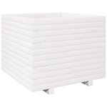vidaXL Jardinière blanc 60x60x49 5 cm bois de pin massif
