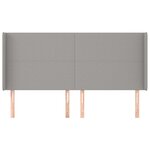 vidaXL Tête de lit avec oreilles Gris clair 203x16x118/128 cm Tissu