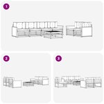 vidaXL Ensemble de canapés d'extérieur 7 pc Naturel et gris clair