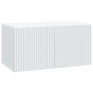 vidaXL Meuble TV mural Blanc 59 5 x 31 x 30 cm Bois d'ingénierie